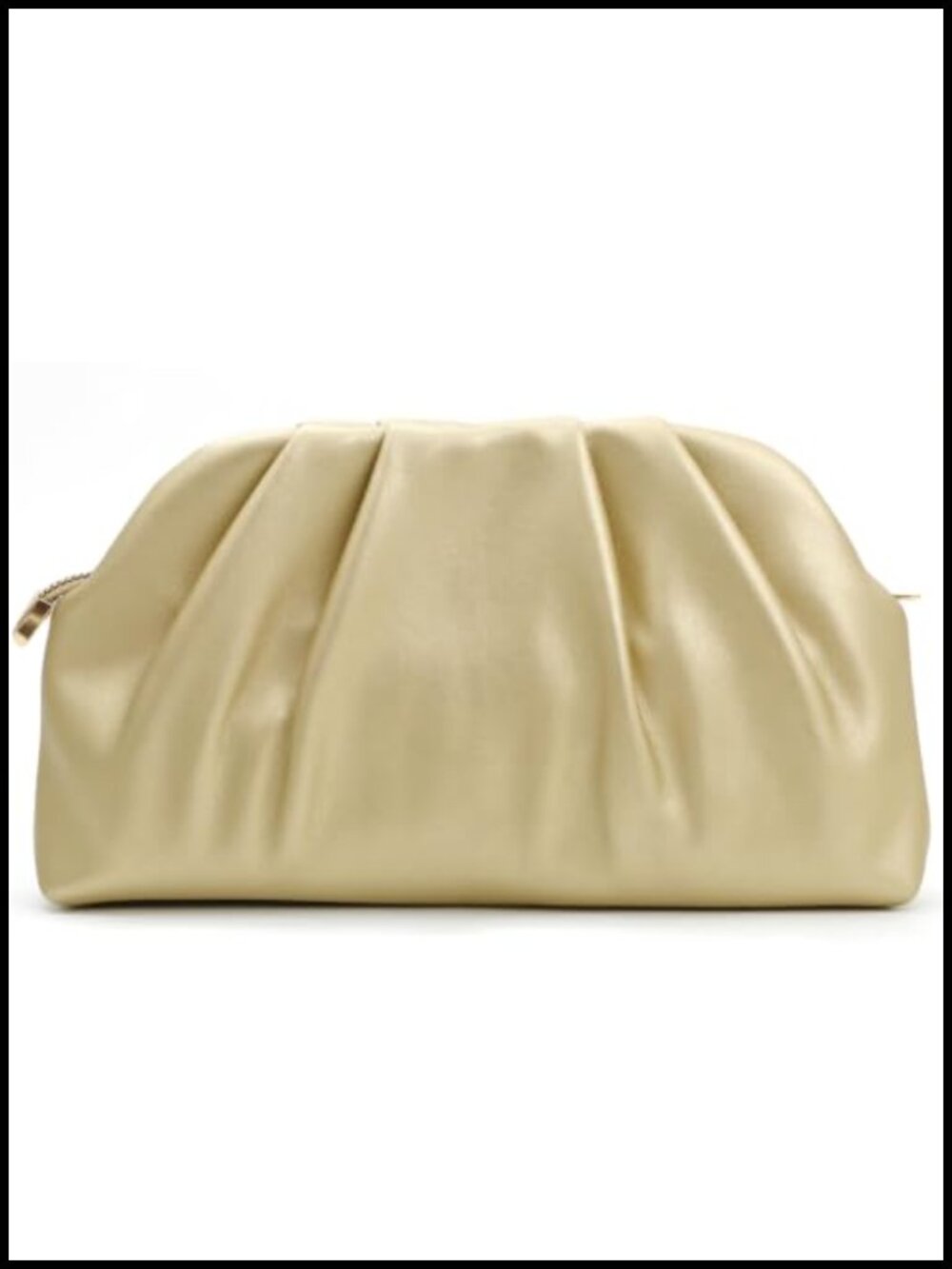 Women's Soft Pleated PU Evening Clutch Bag Wedding Party